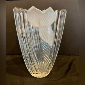 Beautiful oval, crystal vase